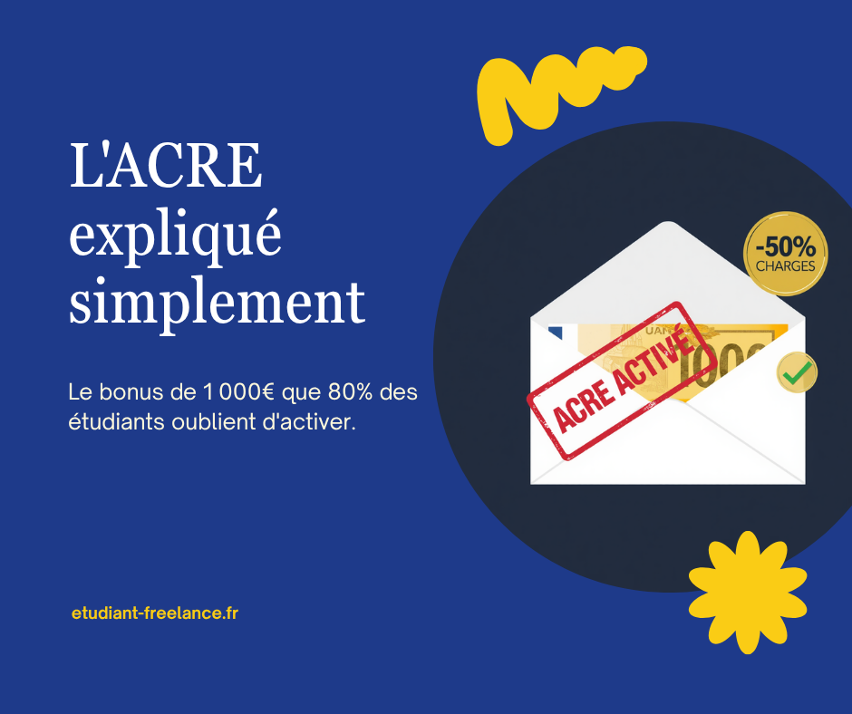 ACRE auto-entrepreneur étudiant : 1000€ d'économie sur les charges sociales la première année