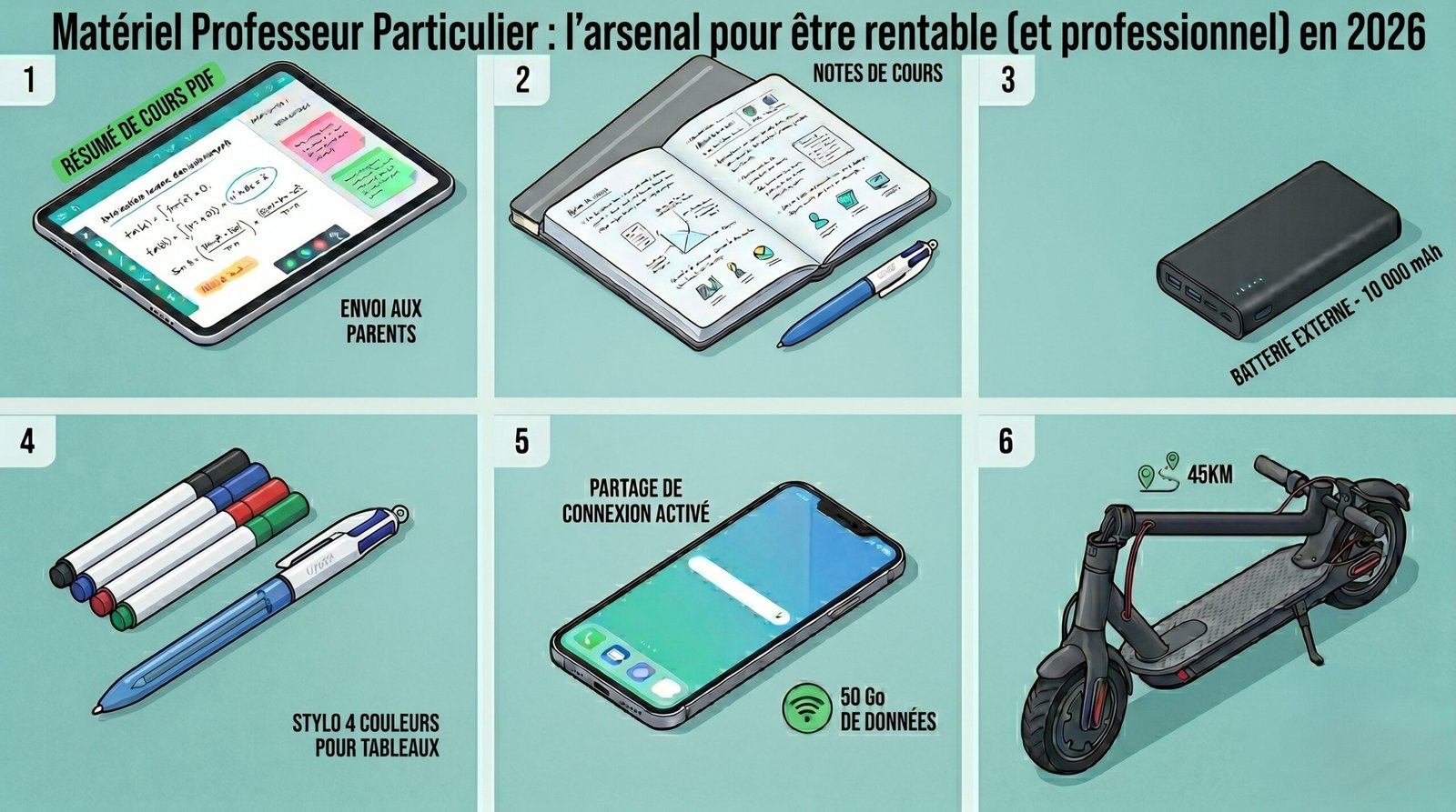 Matériel essentiel pour un professeur particulier rentable et professionnel en 2026