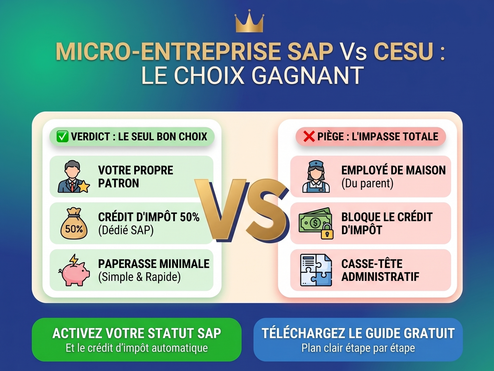 Comparatif micro-entreprise vs CESU pour donner des cours particuliers